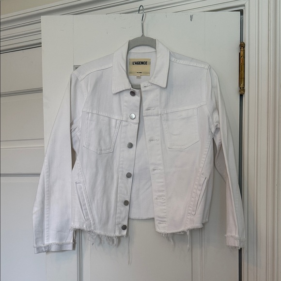 L'AGENCE White Jean Jacket - Picture 1 of 1